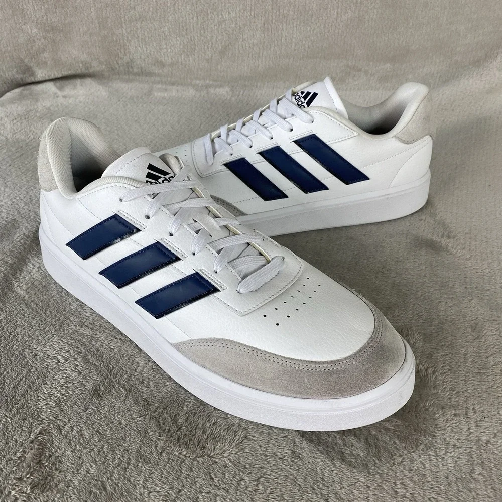 adidas CourtBlock Mens Shoes Size 12 White Black Sneaker Tennis Pickleball NEW